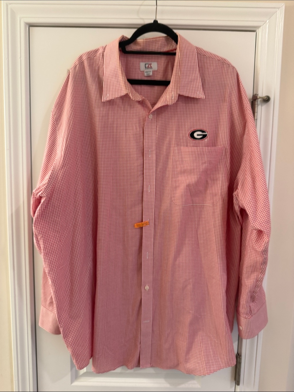University of Georgia Red Check Button-Down Shirt by Cutter & Buck